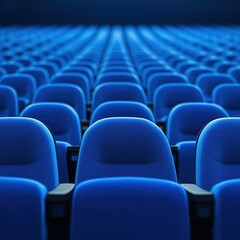 Fototapeta premium Rows of blue auditorium seating