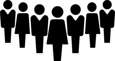 Group of business people icon in flat. isolated on transparent background