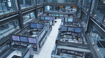 High-Tech Trading Floor - A Modern Financial Hub