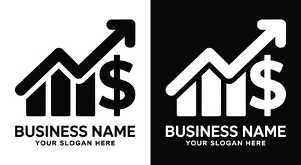 Chart Dollar Logo Bold Black Wealth Advisors