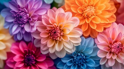 Obraz premium Vibrant Dahlia Blooms: A Symphony of Colors