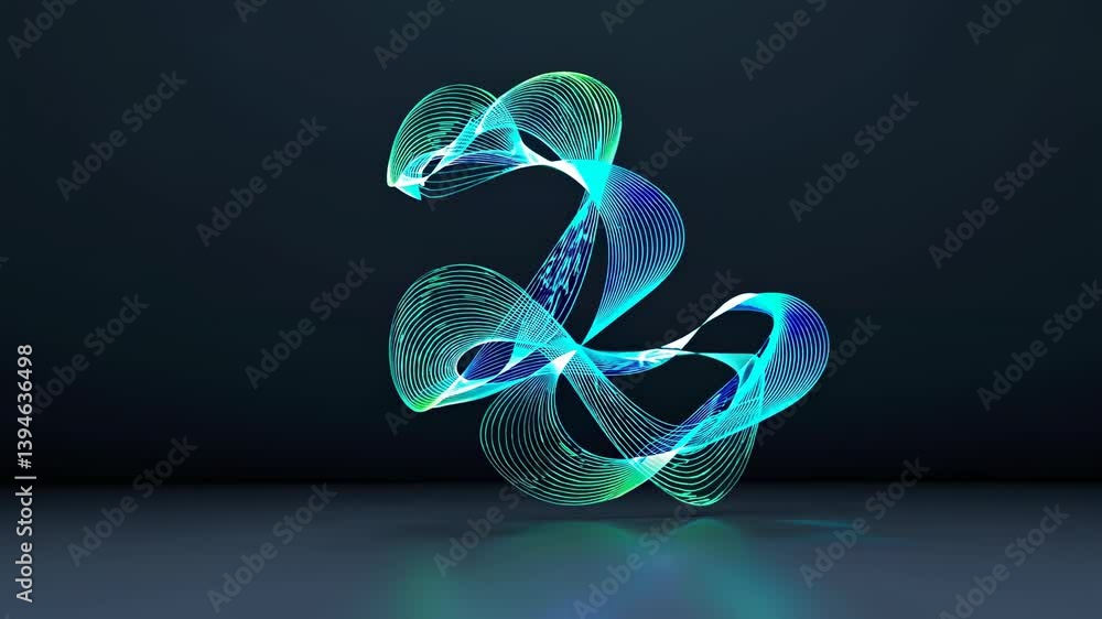Aufkleber captivating 3d animation showcasing intertwining lines in vibrant colors