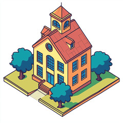 Fototapeta premium vector illustration of a school