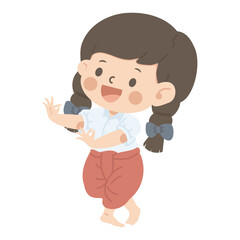 Kid girl student Thai dancer