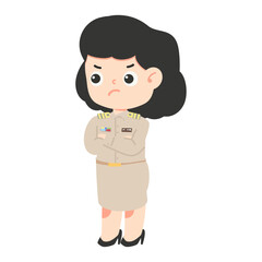 Woman teacher made an angry face