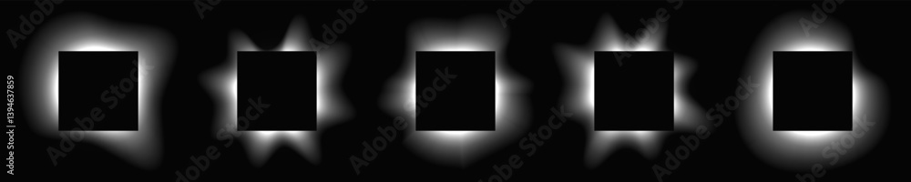 Poster set of square illuminate light frames