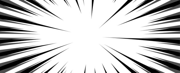 Fototapeta premium Comic pop art background. Vintage retro design. White radial backdrop with halftone elements and bubble. 
