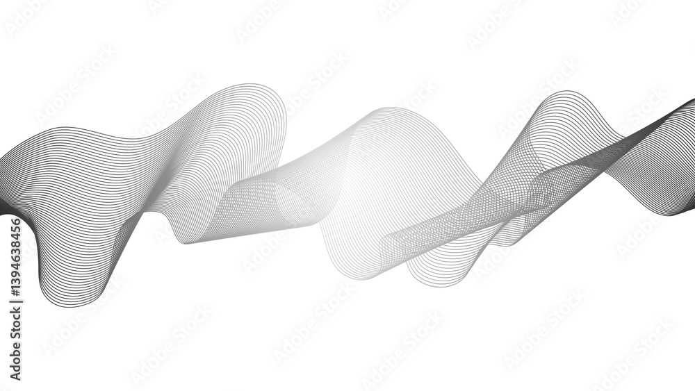 Poster abstract backdrop with grey wave gradient lines