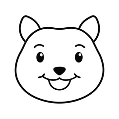 kawaii quokka head with a wide toothy smile and big eyes