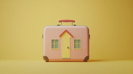 The suitcase in the shape of the house