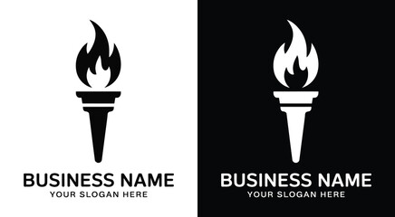 Torch and Flame Logo Bold Black Guidance for Education
