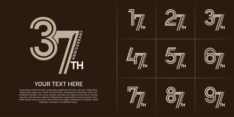 Anniversary logo type set with double line number. brown and white color can be use special moment