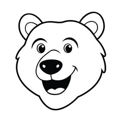 mascot style bear head with a friendly snout and ears