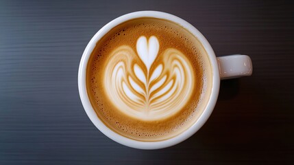 Latte art in white cup