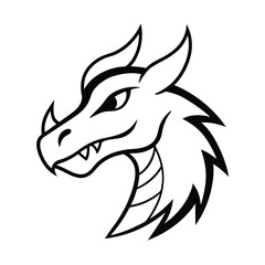 mascot style dragon head with strong sharp features