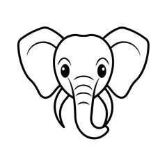 mascot style elephant head with oversized ears and trunk