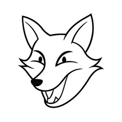 mascot style fox head with a playful stylized grin
