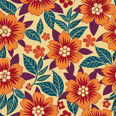 Floral seamless pattern vector image
