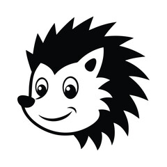 mascot style hedgehog head with spiky features and a cute nose