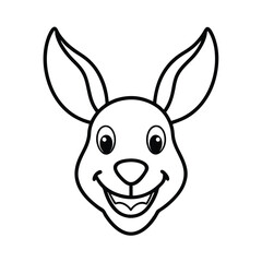 mascot style kangaroo head with large ears and a cute face