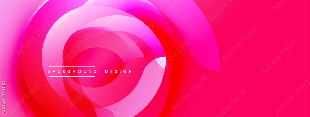Aufkleber Abstract pink design features swirling layers, creating dynamic visual effect. Gradient shades offer modern aesthetic, suitable for backgrounds or digital art.
