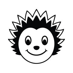 mascot style porcupine head with cute rounded quills