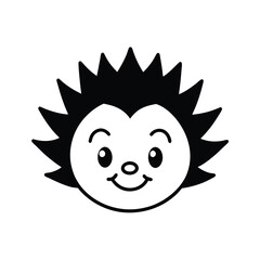 mascot style porcupine head with cute rounded quills