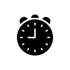 Minimal Black Clock Showing 9 O'Clock Icon Representing School Time