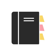 Notebook with Sticky Notes Peeking Out Study Preparation Icon
