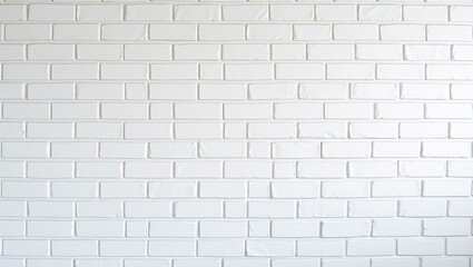 Naklejka premium White Brick Wall Background – Clean Minimal Texture