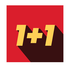 Modern sale banner with bold numbers and shadow effect.