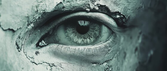 Obraz premium A close up of a person's eye with a greyish tint