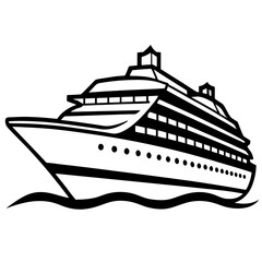 Luxurious yacht silhouette