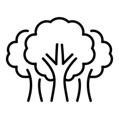 Trees icon, representing nature, forest conservation, eco-friendly living, and environmental awareness. Symbolizes sustainability, greenery, and climate action