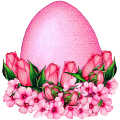 easter egg with roses and sorrell