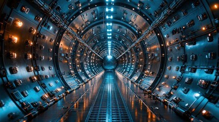 Fototapeta premium Futuristic industrial tunnel