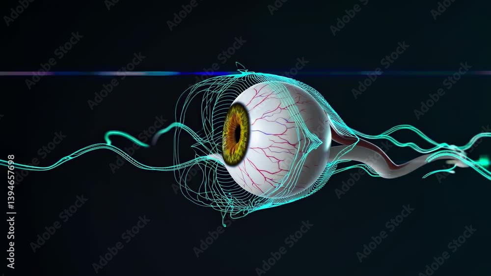 Aufkleber Exploring the intricacies of the human eye in a digital animation showcasing its structure and function