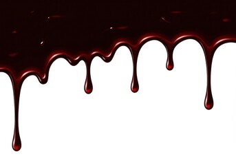 Dark red liquid dripping down a white surface creating a visually striking and elegant design element