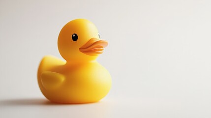 Close-Up of Yellow Rubber Duck Toy on White Background