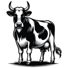 black and white cow