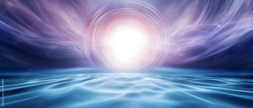 Poster abstract image of a glowing light with swirling patterns