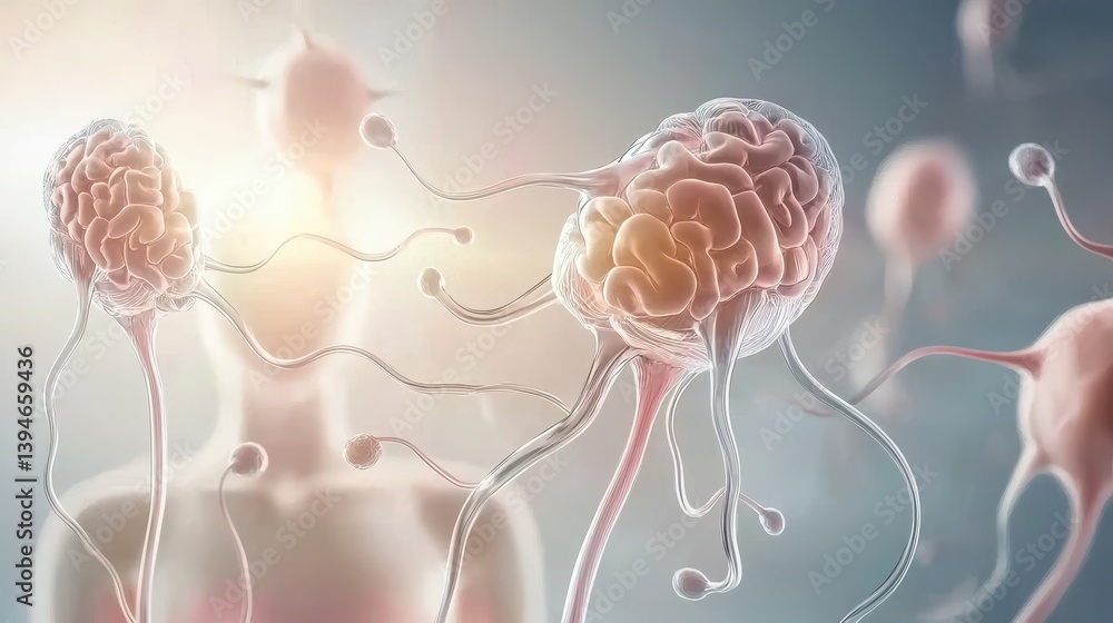 Poster digital representation of human hormones in gigapixel standard science 3d visualization abstract env