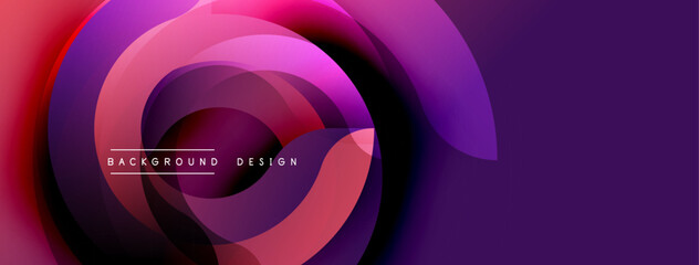Abstract swirling layers, vibrant magenta, purple hues. Modern design element, smooth gradients create dynamic visual flow. Background suggests technology, innovation.