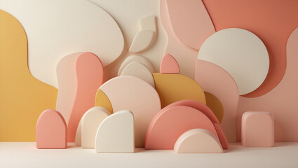 Fototapeta premium Soft Paper Shapes