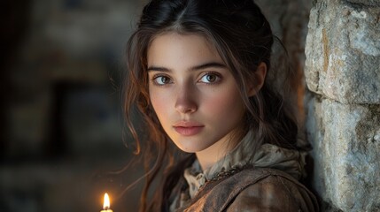 Fototapeta premium Close-up portrait of a young woman