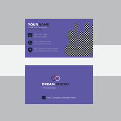 Naklejka premium Modern creative Luxury and elegant double sided clean style simple horizontal vector design professional Personal visiting card With Company logo, business card template, business card Layout. 