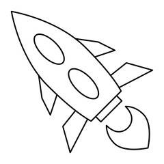 Space Rocket icon vector,Rockets of different shapes. Spaceships , linear icon collection. Space Industry.