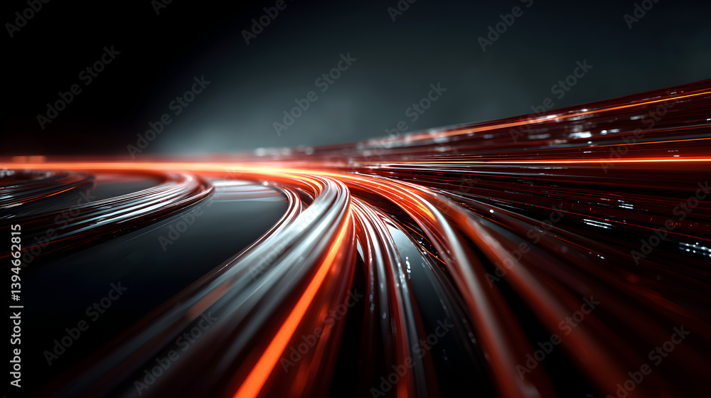 Poster abstract glowing lines with dynamic movement creating a futuristic and vibrant background design, id