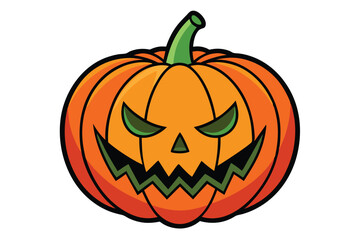 Halloween jack lantern doodle on white background