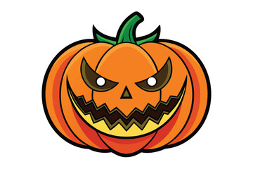 Halloween jack lantern doodle on white background
